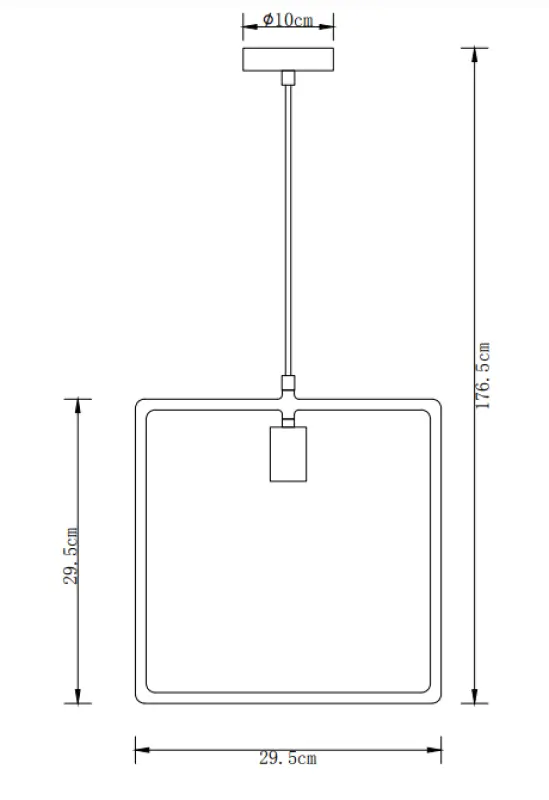Dekor Lija svart fyrkantig enkelhängande lampa 2614