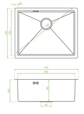 Aquadesign Sinks guldfärgad rostfri diskho PVD-guld 50x40 underbyggd plan montering och påbyggnad 1208957698