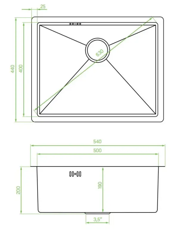 Aquadesign Sinks guldfärgad rostfri diskho PVD-guld 50x40 underbyggd plan montering och påbyggnad 1208957698