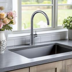 Aquadesign Sinks Gun Metal Rostfritt Stål Diskho Antracitfärg PVD 50x40 Undermontering Planmontering och Bänkinstallation 1208957702