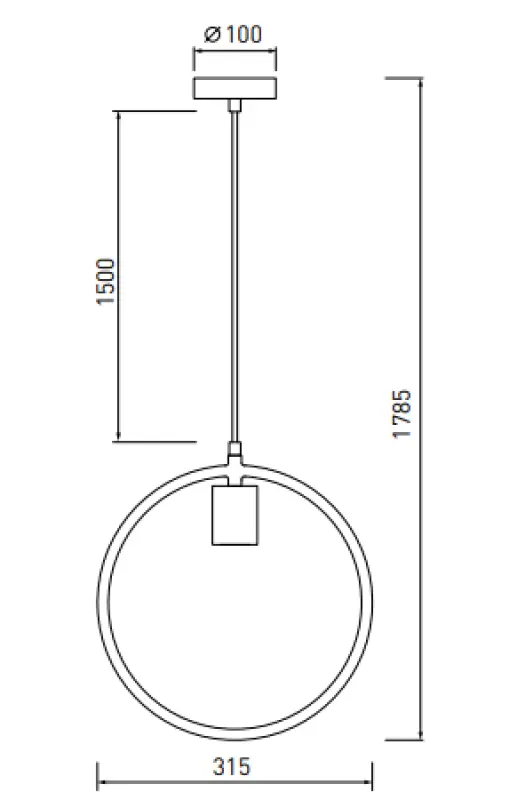 Dekor Fija svart rund enpunkts hänglampa 2805