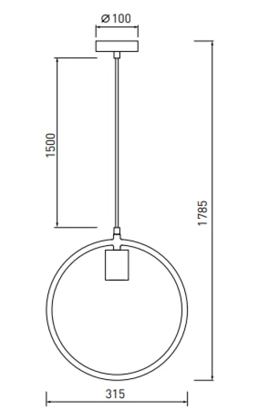 Dekor Fija vit rund enpunkts hänglampa 2898
