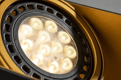 Dekor Verso svart guld taklampa med rörligt huvud två ljuskällor 4212