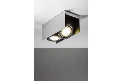 Decor Verso svartvit taklampa med rörligt huvud 2 ljuskällor 4250