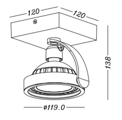 Decor Wally taklampa eller vägglampa vit med rörligt huvud 1 ljuskälla 4342