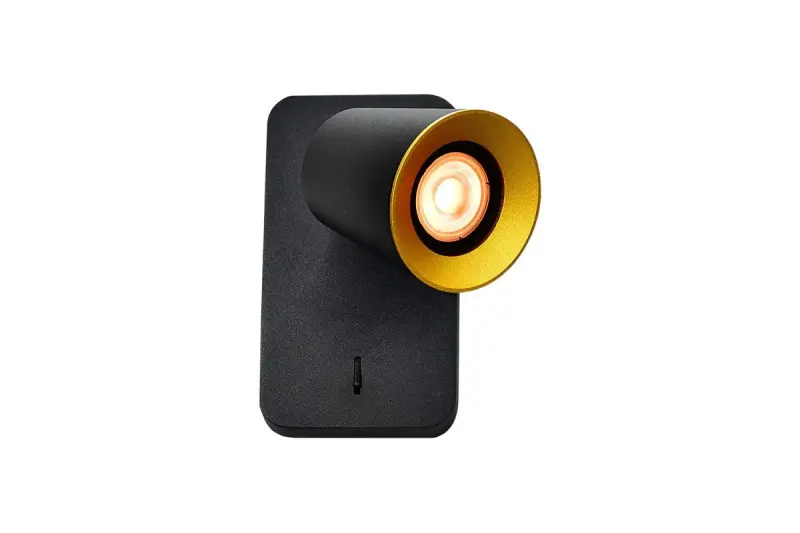 Decor Elli modern svart vägglampa med strömbrytare och 1 ljuskälla 4533