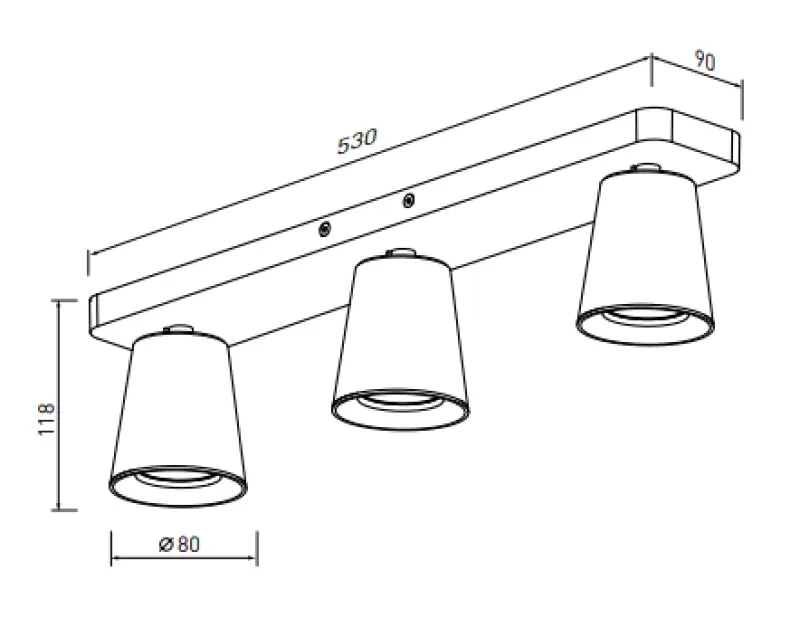 Decor Elli modern svart taklampa med 3 ljuskällor 4588