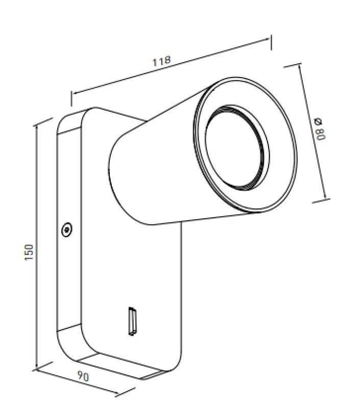 Decor Elli modern vit vägglampa med strömbrytare 4434