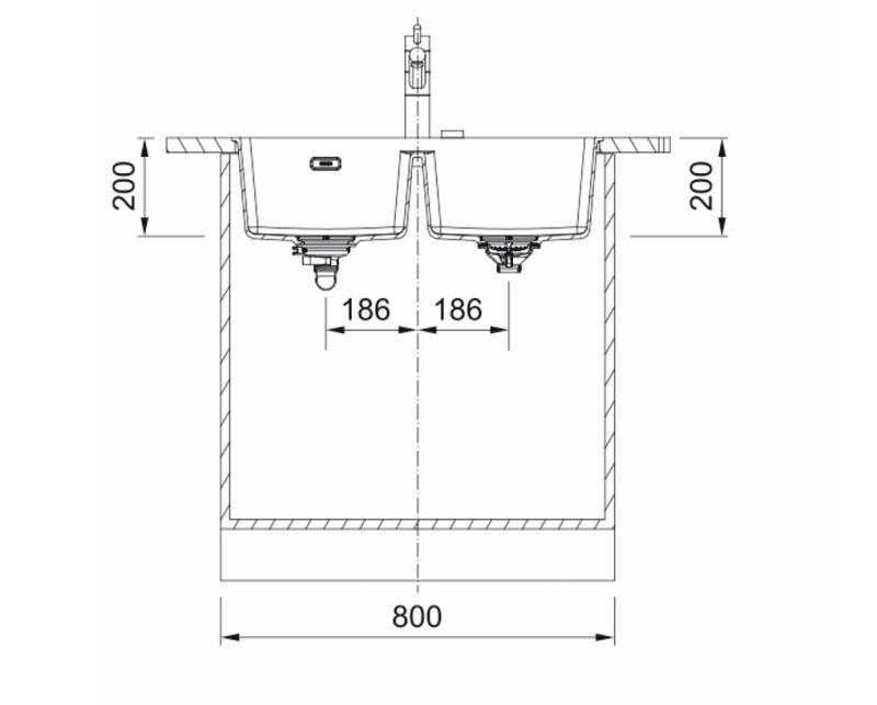 Franke Maris MRG 220-35-35 Fragranite Oyster dubbel diskbänk infälld