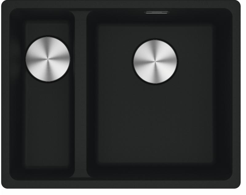 Franke Maris MRG 160-34-15 Fragranite Matt svart diskbänk Höger underbyggnad