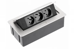 Indux Flip Medium köksuttag jordat i arbetsbänken eller överskåp aluminium med 3 uttag 1208957846