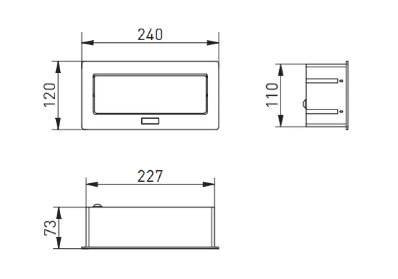 Indux Flip Medium köksuttag jordade i arbetsbänken eller överskåp i aluminium med 2 uttag och 2 USB-laddare 1208957850