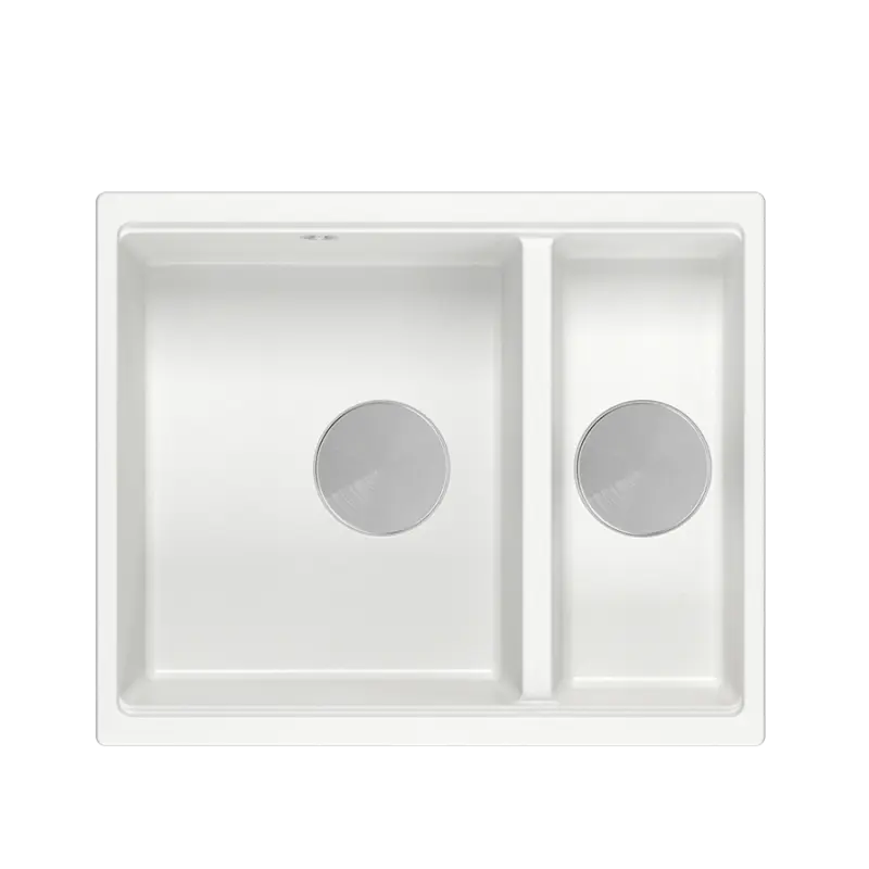 Quadri Newport II vit 1,5 diskho granit ovanpå och underbyggnad diskho 555x460mm med rostfri plugg 1208957860