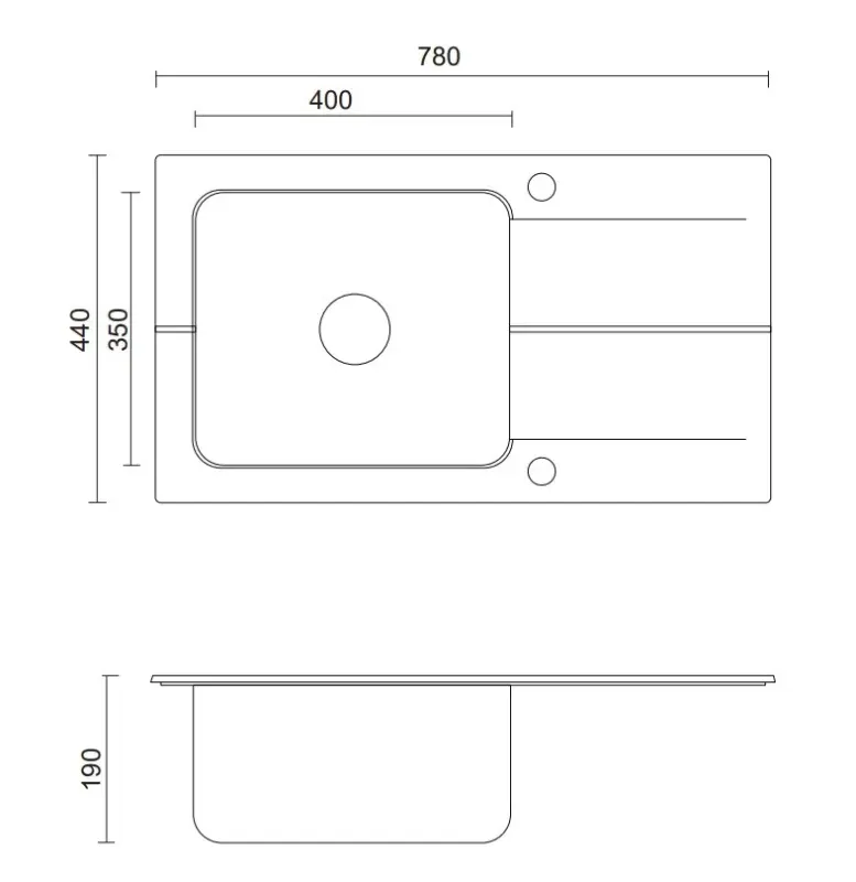 Quadri Fusion infälld diskho i rostfritt stål med avrinning i onyxgranit 78x44 vändbar 1208957871
