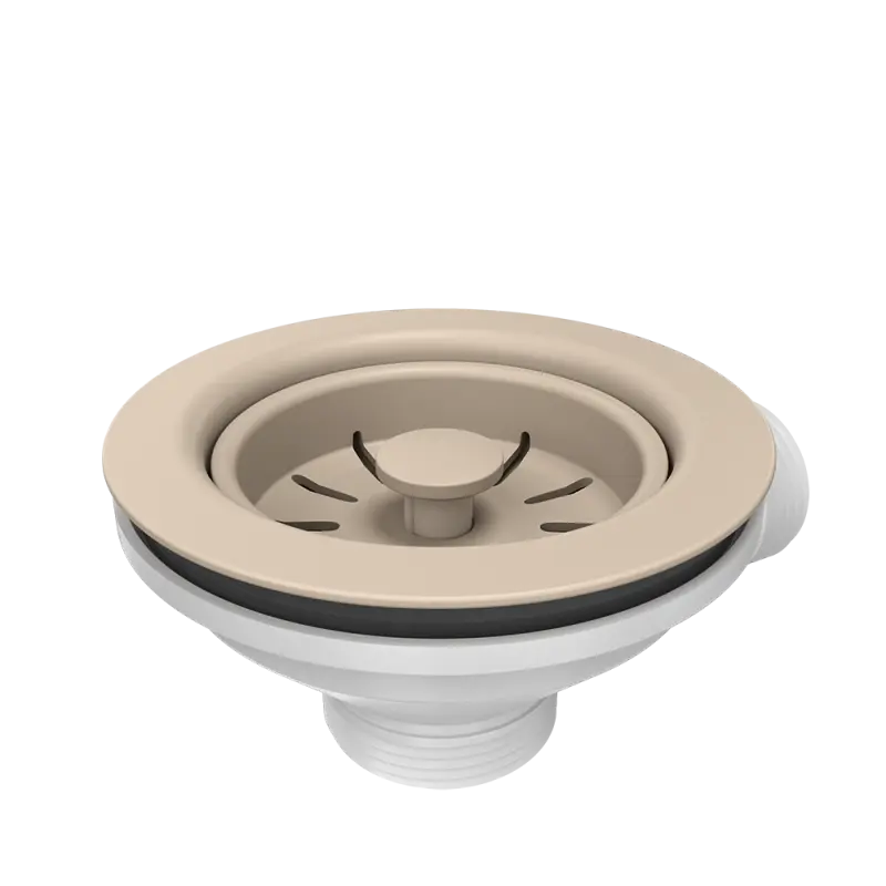 Quadri beige sandfärgad avloppssats för diskho med bräddavlopp 1208957901