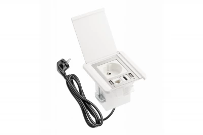 Indux Flip matt vit jord inbyggd Uttag med 2xUSB A, 1xRJ45 och HDMI-anslutning 1208957916