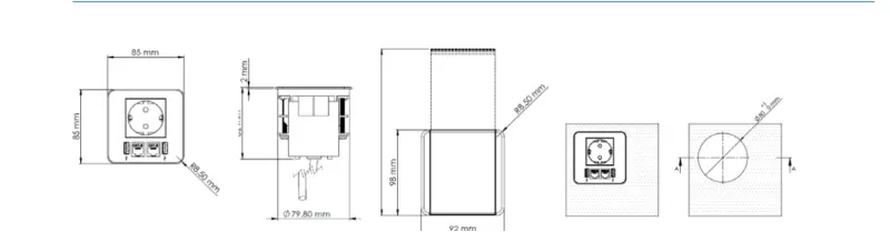 Indux Flip matt vit jord inbyggd Uttag med 2xUSB A, 1xRJ45 och HDMI-anslutning 1208957916
