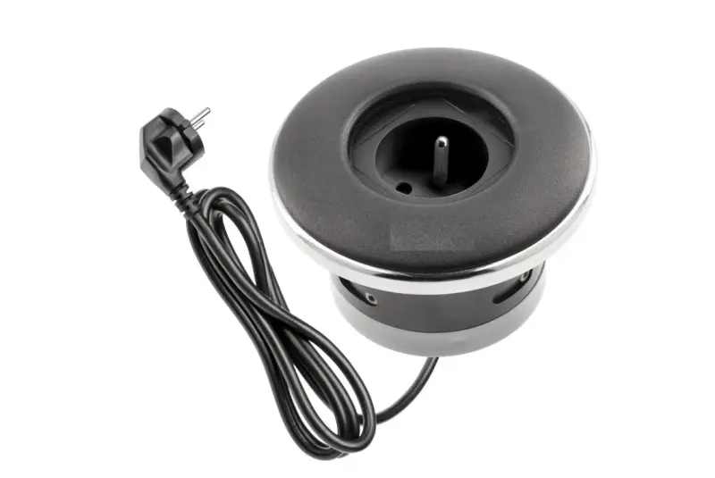 Indux Cover infälld skyddsjord matt svart uttag med låsbart lock 1208957924