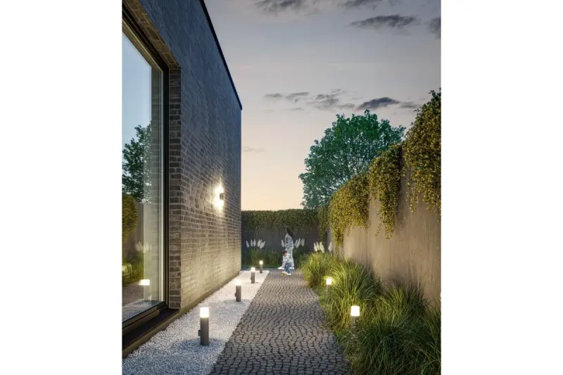 Verlichting Corta trädgårdsbelysning vägglampa antracit för 2 ljuskällor 1289002