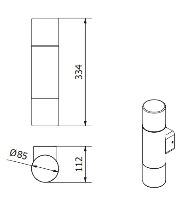 Verlichting Corta trädgårdsbelysning vägglampa antracit för 2 ljuskällor 1289002