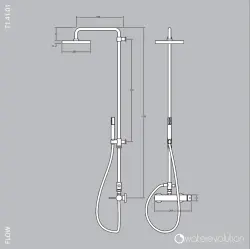 Waterevolution Flow duschset med regndusch matt svart T141PR