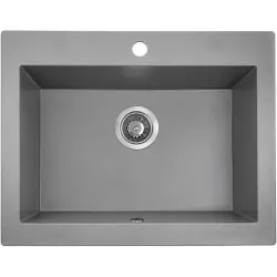 Aquadesign Bondgård mellan eller ovanpå granitdiskbänk grå 58x49cm 1208958165