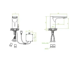 Aquadesign Sensor kran elektronisk tvättställsblandare med batteri- eller nätdrift krom 1208958186
