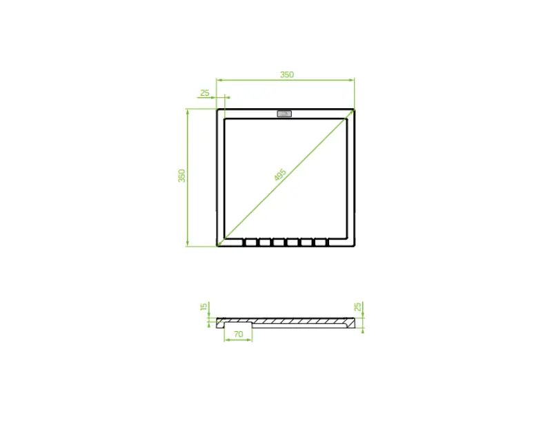 Aquadesign Unix granit diskställ granit 35x35cm beige 1208958210