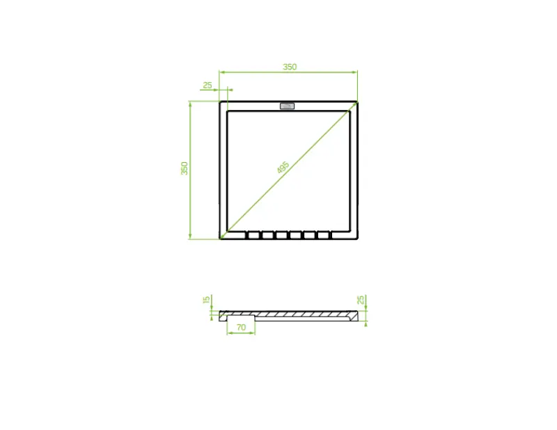 Aquadesign Unix granit diskställ 35x35cm svart 1208958214