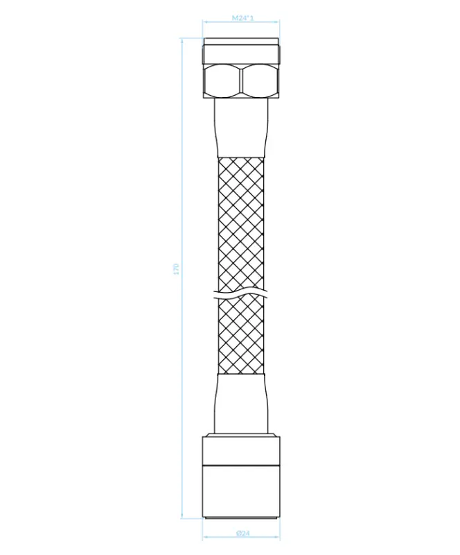 Aquadesign 2-funktions förlängd perlator med flexibel utloppsrör 17 cm krom M22 och M24 1208958227