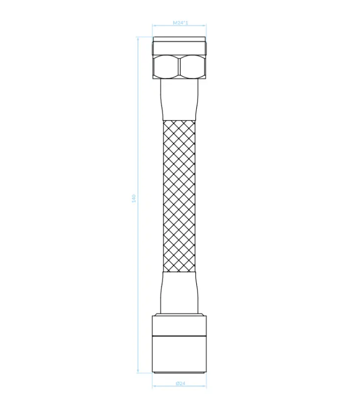 Aquadesign 2-funktions förlängd perlator med flexibel utloppsrör 13 cm krom M22 och M24 1208958229