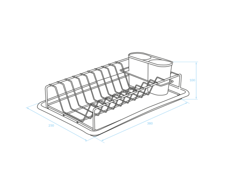 EPKA Diskställ krom/vit ståldiskställ 38x10x25cm 1208958240