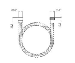 PB Unix metallisk duschslang 150 cm koppar med 1 konisk anslutning 1/2 1208958329