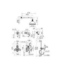 Huber Croisette Inbyggd Termostatisk Duschset Krom 912.CS01H.CR