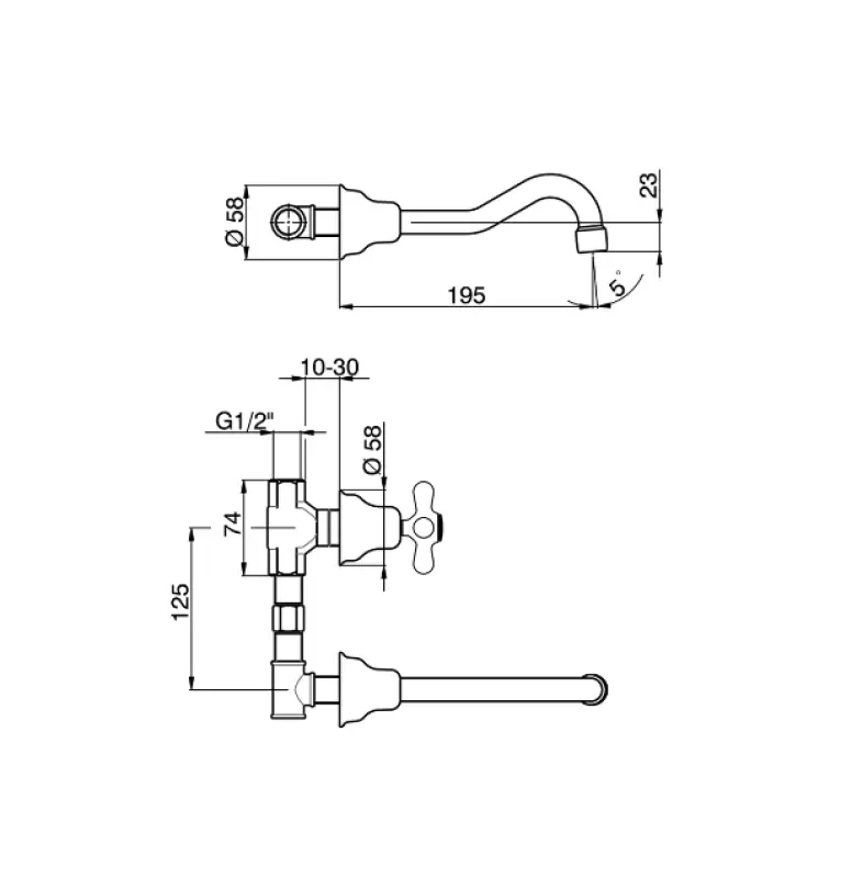 Huber Croisette 3-håls Tvättställsblandare Krom CS00351021