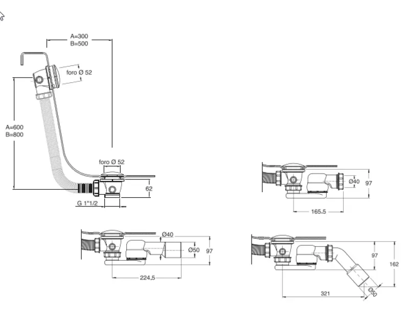 Waterevolution badöverflöde med push to open matt vit 1208958398