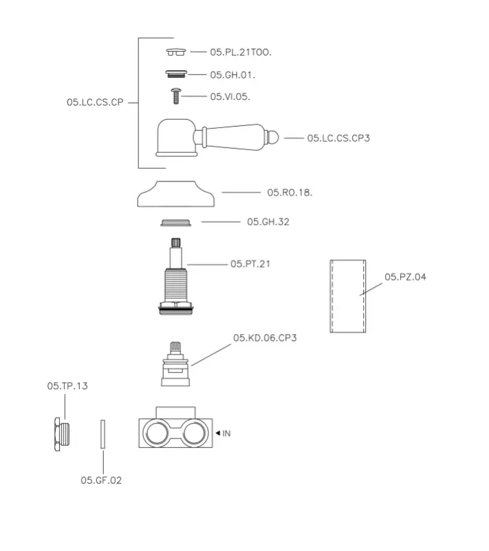 Huber Croisette Omkastningsventil Guld 1/2 CS0002702G
