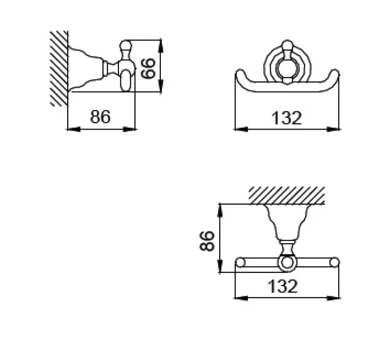Huber Croisette Klassisk Handdukshängare Rostfritt Stål 4010.01H.AC