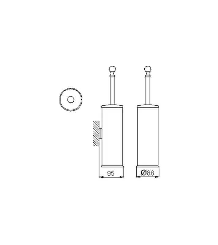 Huber Croisette Klassisk toalettborsthållare rostfritt stål 4038.01H.AC