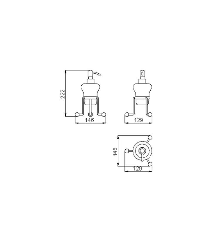 Huber Croisette Klassisk Tvålpump Rostfritt Stål-Keramik 4030.01H.AC