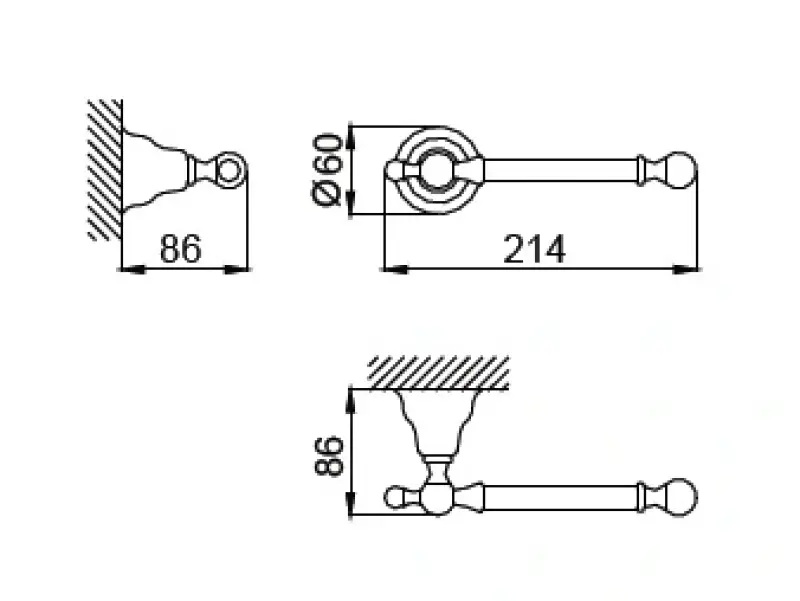 Huber Croisette Klassisk toalettpappershållare Rostfritt stål 4034.01H.AC