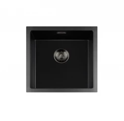 Lorreine BQ-serie diskho 45x45cm ovanpå svart med gunmetal plugg 40BQ-T-GUNMETAL