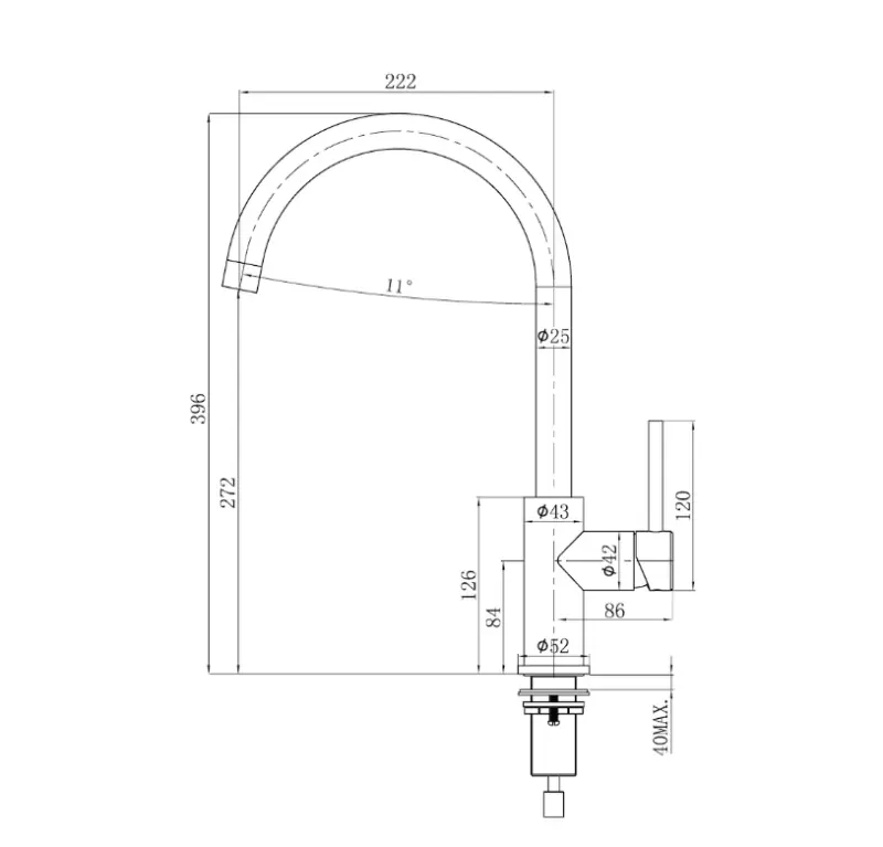 Lorreine Mersey Royal Guld PVD svängbar pip MERSEY-GOLD-XX