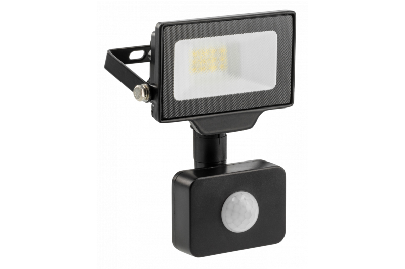 G-TECH LED-strålkastare med rörelsesensor,10W,1000lm,AC220-240V,50/60 Hz,PF>0,9,RA>80,IP65,120°,6000K,svart 1208959173