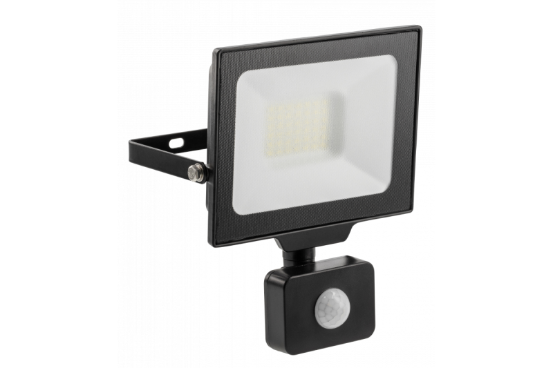 G-TECH LED-strålkastare med rörelsesensor, 30W, 3000lm, AC220-240V, 50/60 Hz, PF>0,9, RA>80, IP65, 120°, 6000K, svart 1208959177