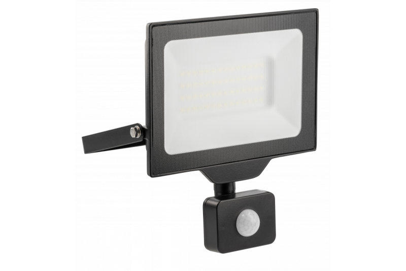 G-TECH LED-strålkastare med rörelsesensor, 50W, 5000lm, AC220-240V, 50/60 Hz, PF>0,9, RA>80, IP65, 120°, 4000K, svart 1208959178