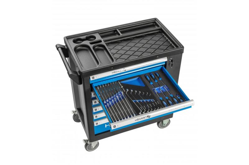 Hoegert 7-låda verktygsskåp med en sidodörr med tillbehör 544 stycken. 1208962010