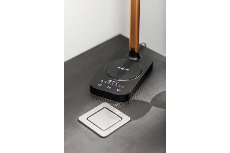 Dekor Byrålampa Bressi 8W 450lm AC220-240V 3-CCT Trådlös Laddning USB PF>0 5 RA>80 Svart / Guld 1208962479