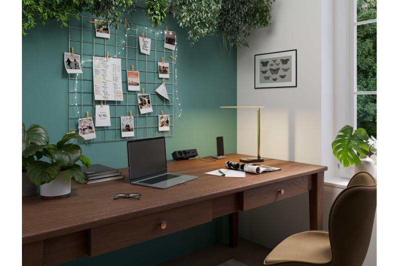 Dekor Byrålampa Bressi 8W 450lm AC220-240V 3-CCT Trådlös Laddning USB PF>0 5 RA>80 Svart / Guld 1208962479