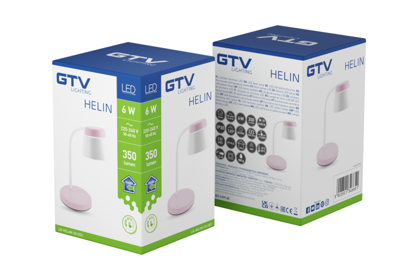 Dekor Skrivbordslampa Helin 6W 350lm AC220-240V 3-CCT PF> 0,5 RA>80 Rosa 1208962492